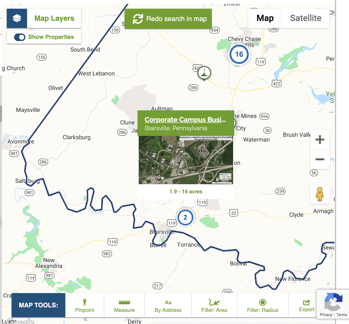 Indiana County ZPE closeup map