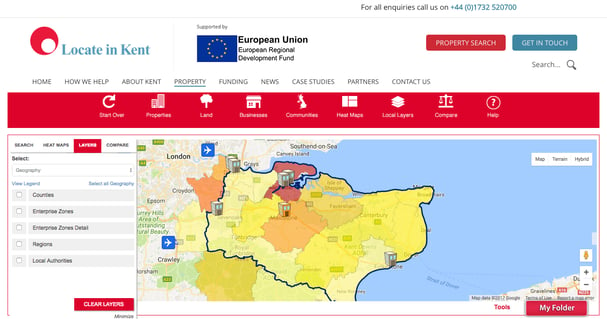 Locate in Kent GIS Planning data tool