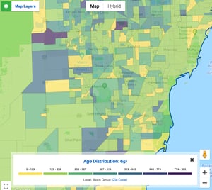 Miami Dade population heat map