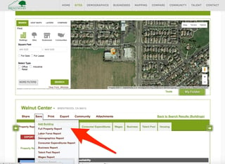 How to save a site building property on GIS economic development website