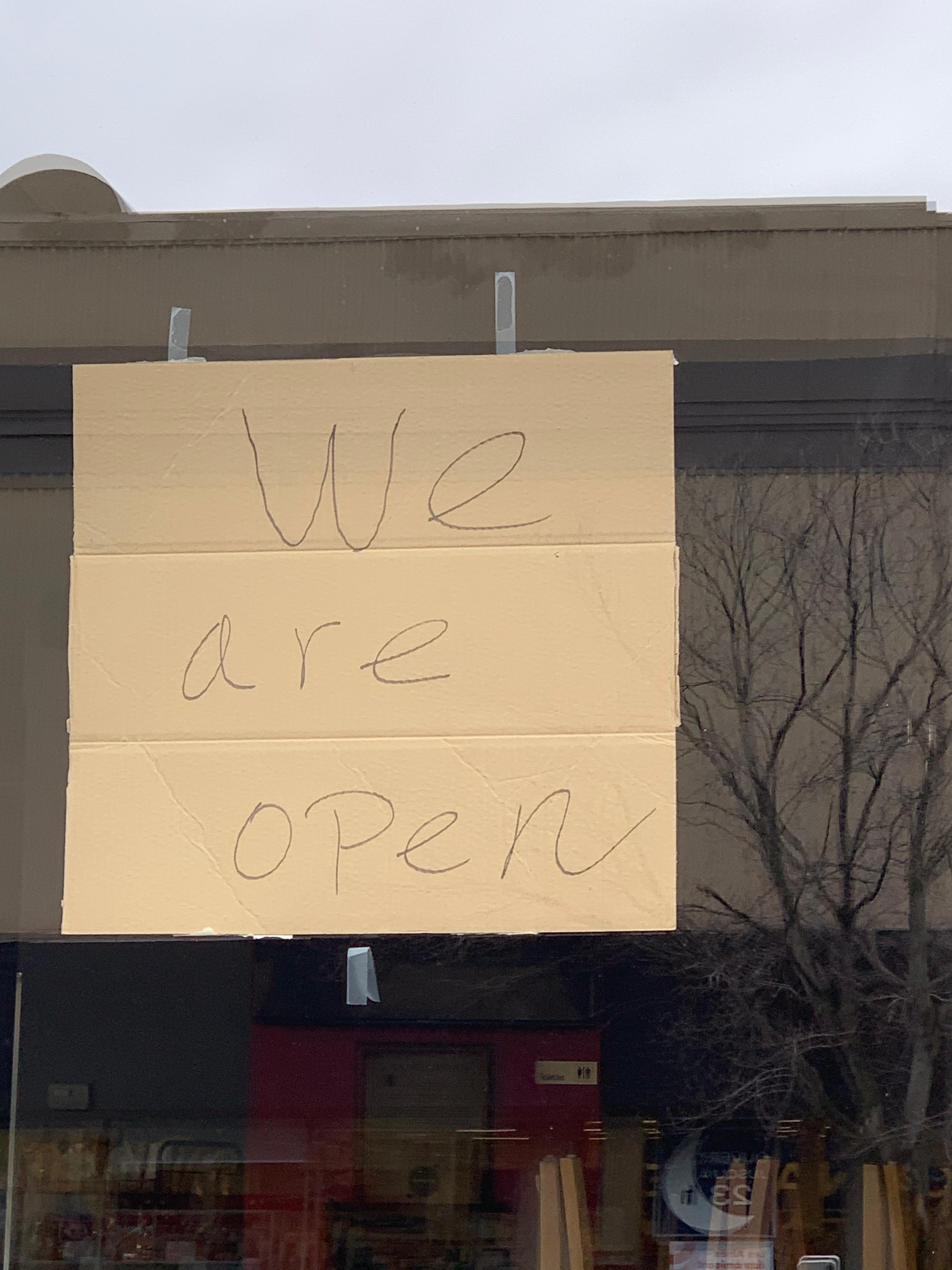 We are open business sign